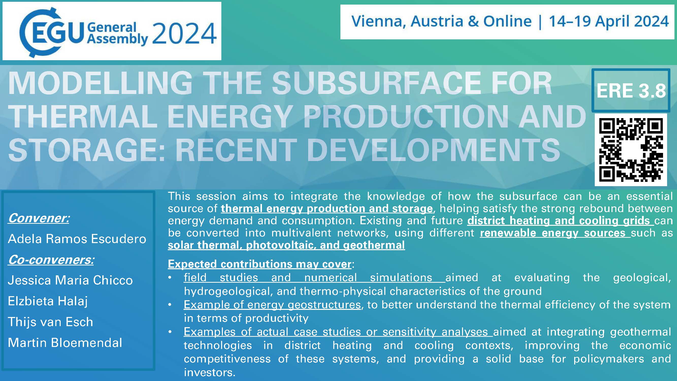 GeothermalDHC is taking part at the EGU General Assembly 2024